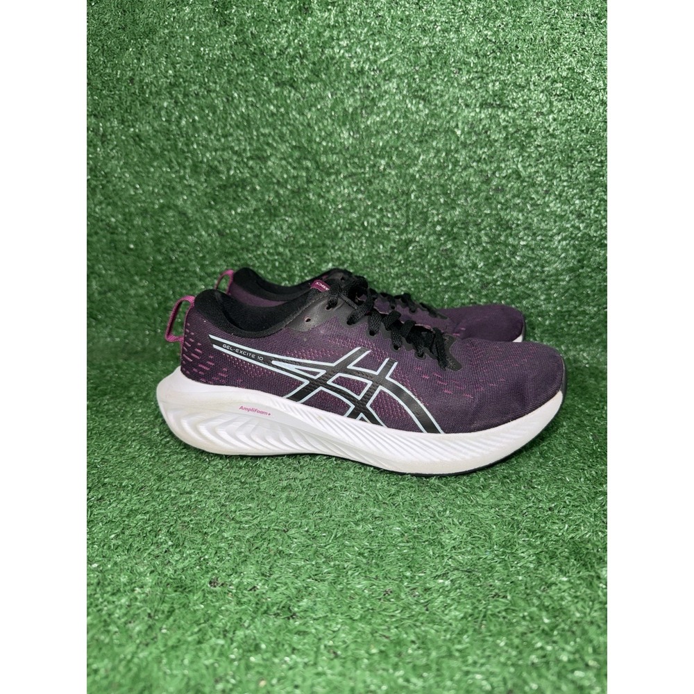 ASICS Women Size 7 Gel Excite 10 Black Purple Running Shoes Gym Sneaker 1012B418